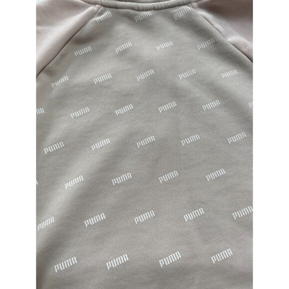 Puma 1/4 Zip Pullover Puma Branded Bodice Solid Sleeves Size Large - Picture 3 of 13
